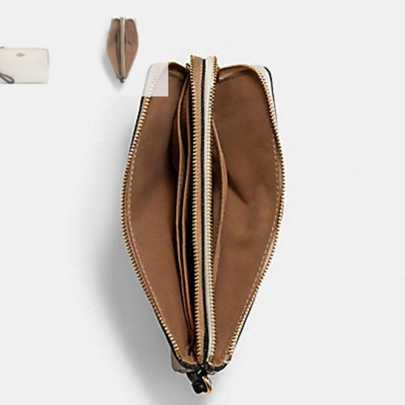 New Coach Double Zip Colorblock Wristlet Wallet - Picture 2 of 7